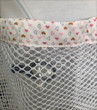Load image into Gallery viewer, White Shower Mesh Post-Surgical Drain Holder with Heart Trim