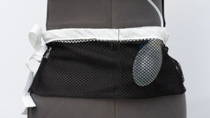 Shower / Everyday Quick Dry Mesh Post-Surgical Drain Holder Black with White Cotton Trim