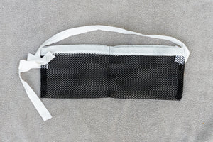 Shower / Everyday Quick Dry Mesh Post-Surgical Drain Holder Black with White Cotton Trim
