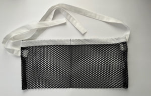 Shower / Everyday Quick Dry Mesh Post-Surgical Drain Holder Black with White Cotton Trim