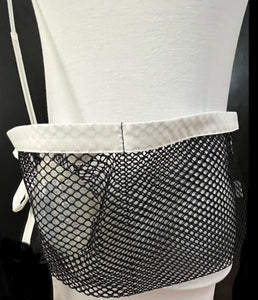Shower / Everyday Quick Dry Mesh Post-Surgical Drain Holder Black with White Cotton Trim