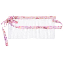 Charger l&#39;image dans la galerie, White Mesh Post Surgical Drain Garment with soft cotton Pastel Splash trim fits to 3x- Holds 4 to 6 JP Drains or 2 Blake Drains.
